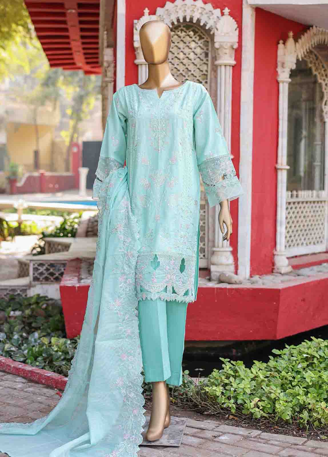 Bin Saeed Fabric - WCTF-006 B- 3  R71 Piece Embroidered Stitched Suit