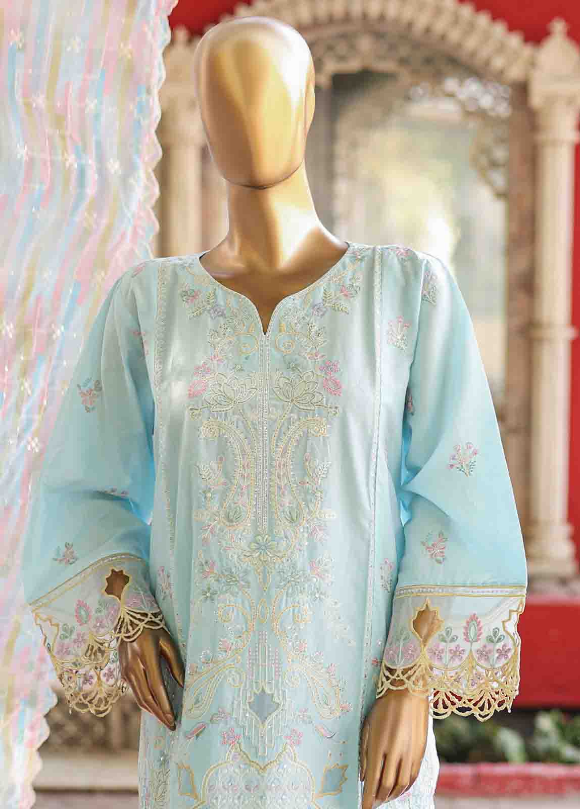 Bin Saeed Fabric - WCTF-007 C- 3 Piece Embroidered Stitched Suit