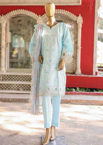 Bin Saeed Fabric - WCTF-007 C- 3 Piece Embroidered Stitched Suit