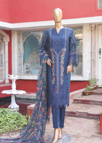 Bin Saeed Fabric - WCTF-008 B- 3 Piece Embroidered Stitched Suit