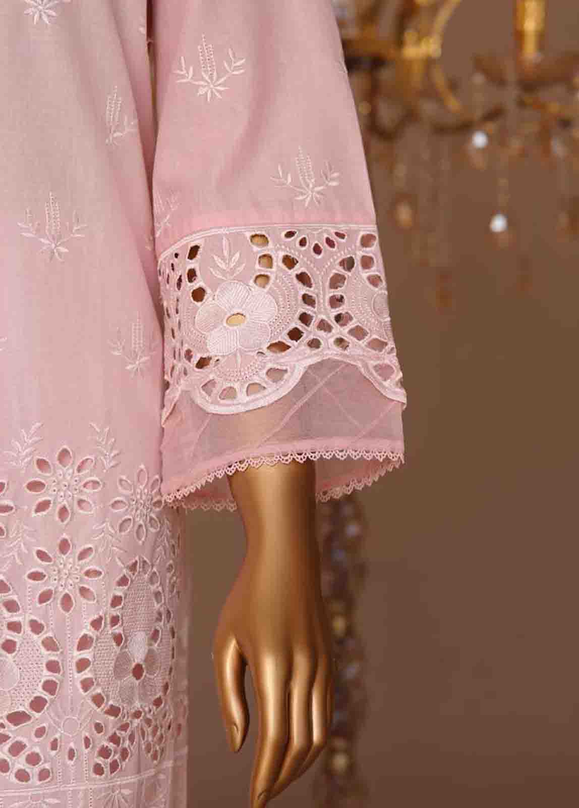 Bin Saeed Fabric - WCTF-010-R-3 Piece Chikankari Stitched Suit