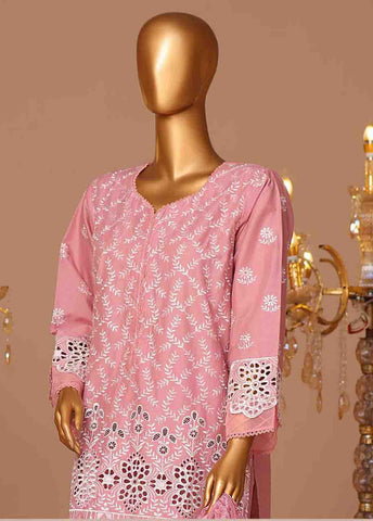 Bin Saeed Fabric - WCTF-010-R-3 Piece Chikankari Stitched Suit