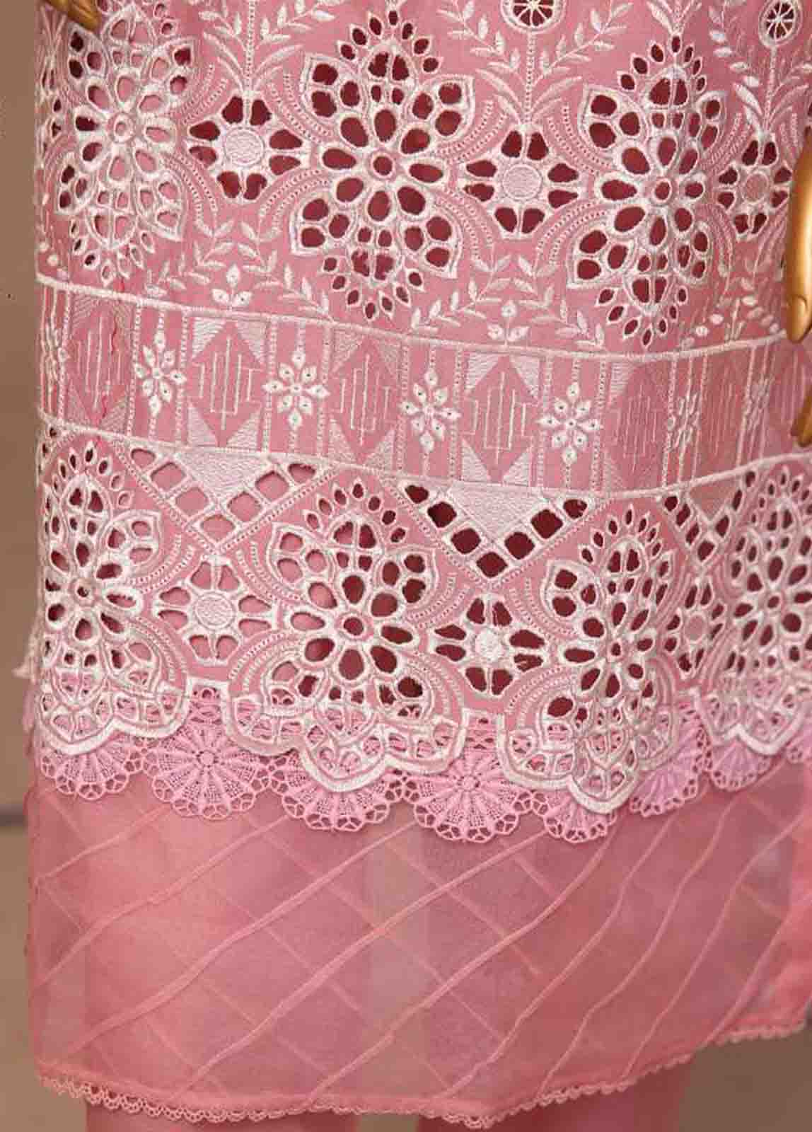 Bin Saeed Fabric - WCTF-010-R-3 Piece Chikankari Stitched Suit