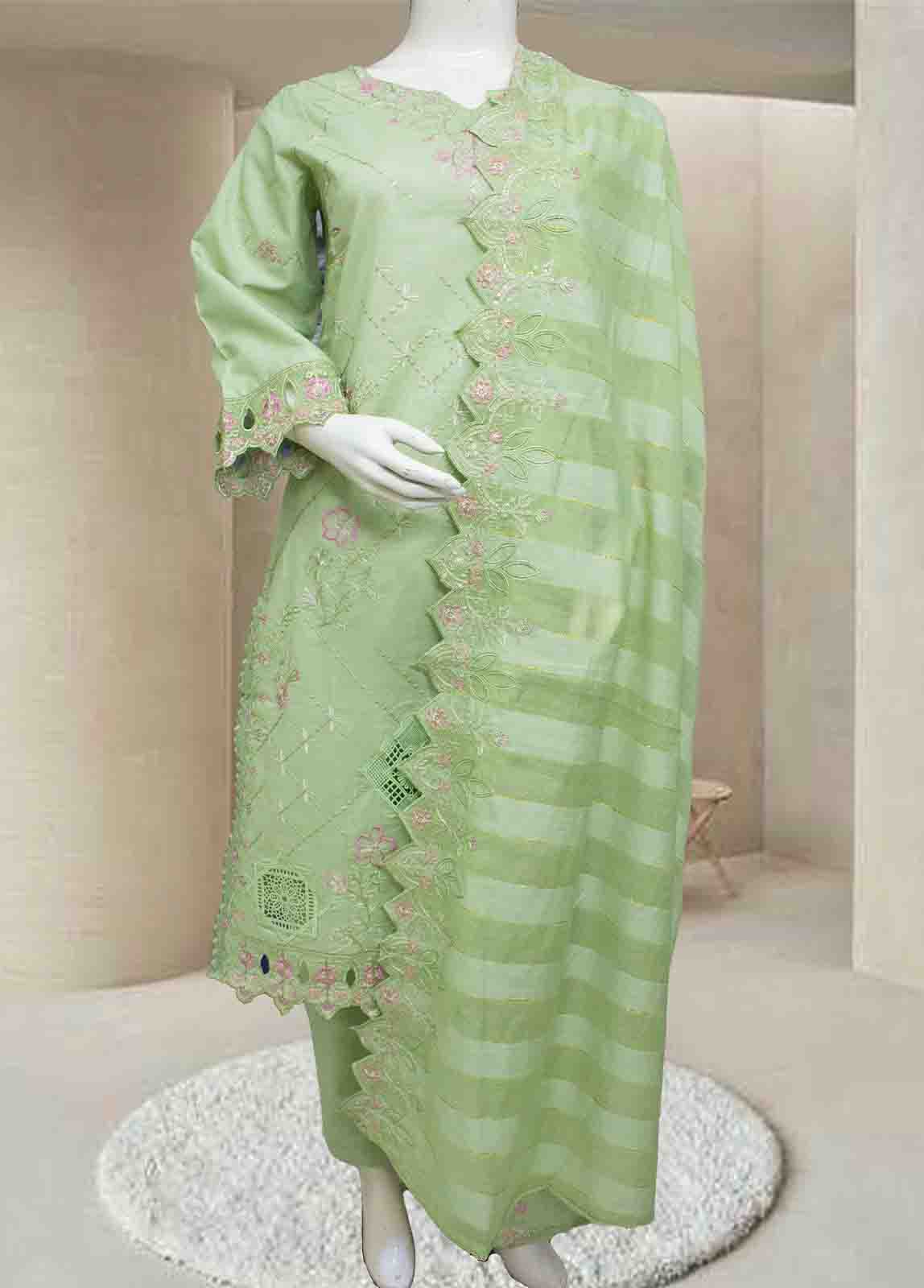 Bin Saeed Fabric - WCTF-011- 3 Piece Embroidered Stitched Suit