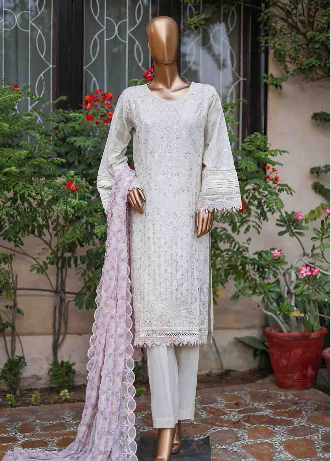 Bin Saeed Fabric - WCTF-012 A- R71  3 Piece Embroidered Stitched Suit