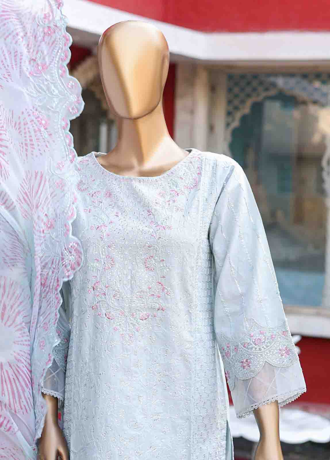 Bin Saeed Fabric - WCTF-013 B- 3 Piece Embroidered Stitched Suit