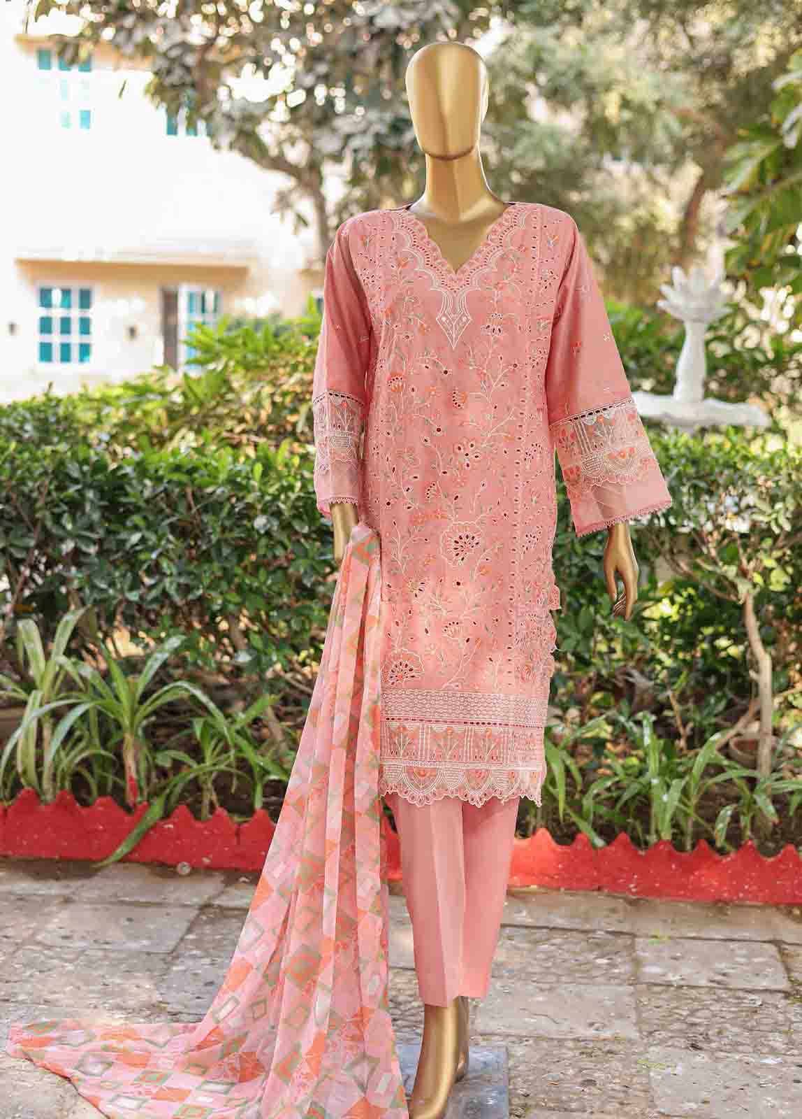 Bin Saeed Fabric - WCTF-015 B- 3 Piece Embroidered Stitched Suit