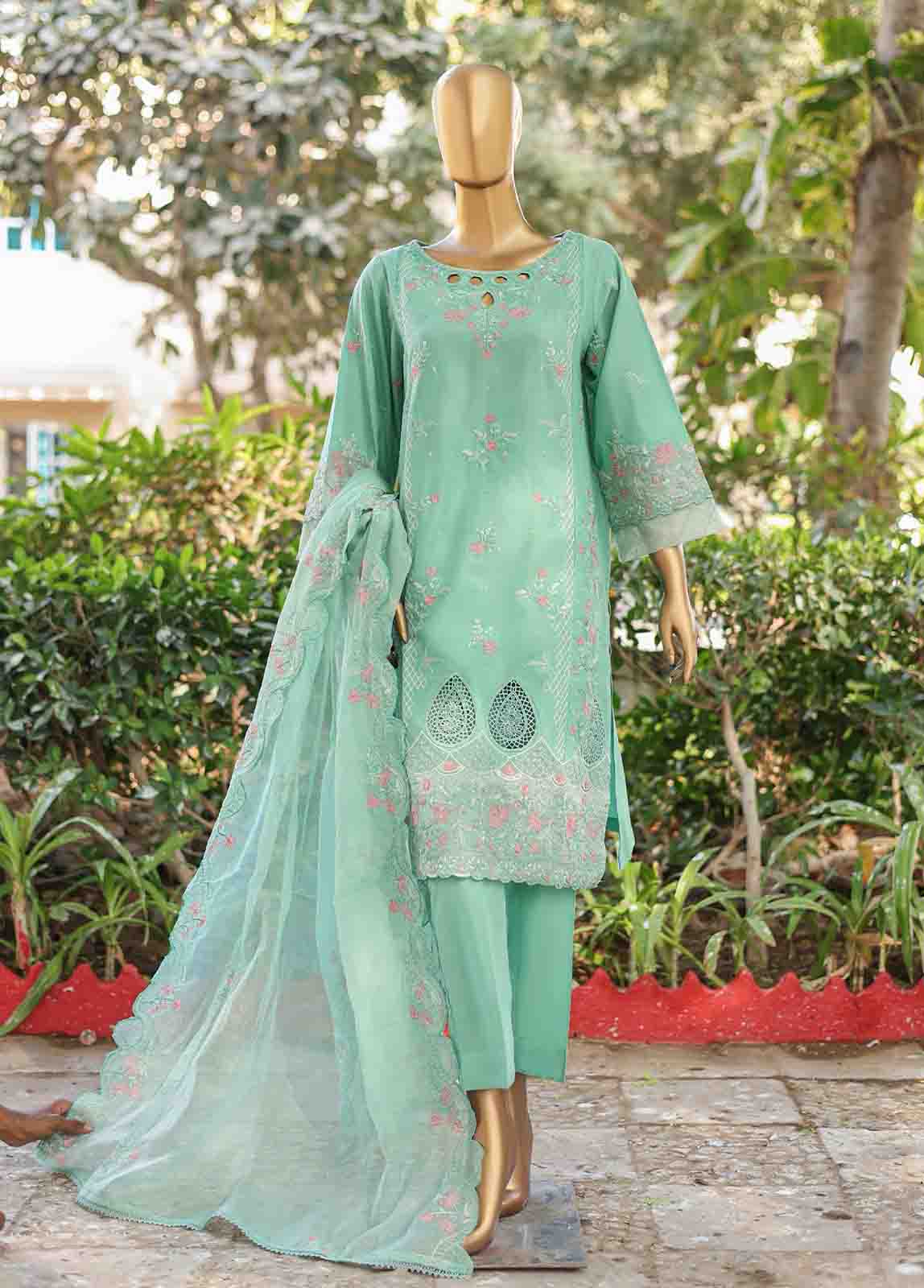 Bin Saeed Fabric - WCTF-016 A- 3 Piece Embroidered Stitched Suit