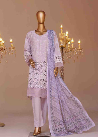 Bin Saeed Fabric - WCTF-017-R-3 Piece Chikankari Stitched Suit