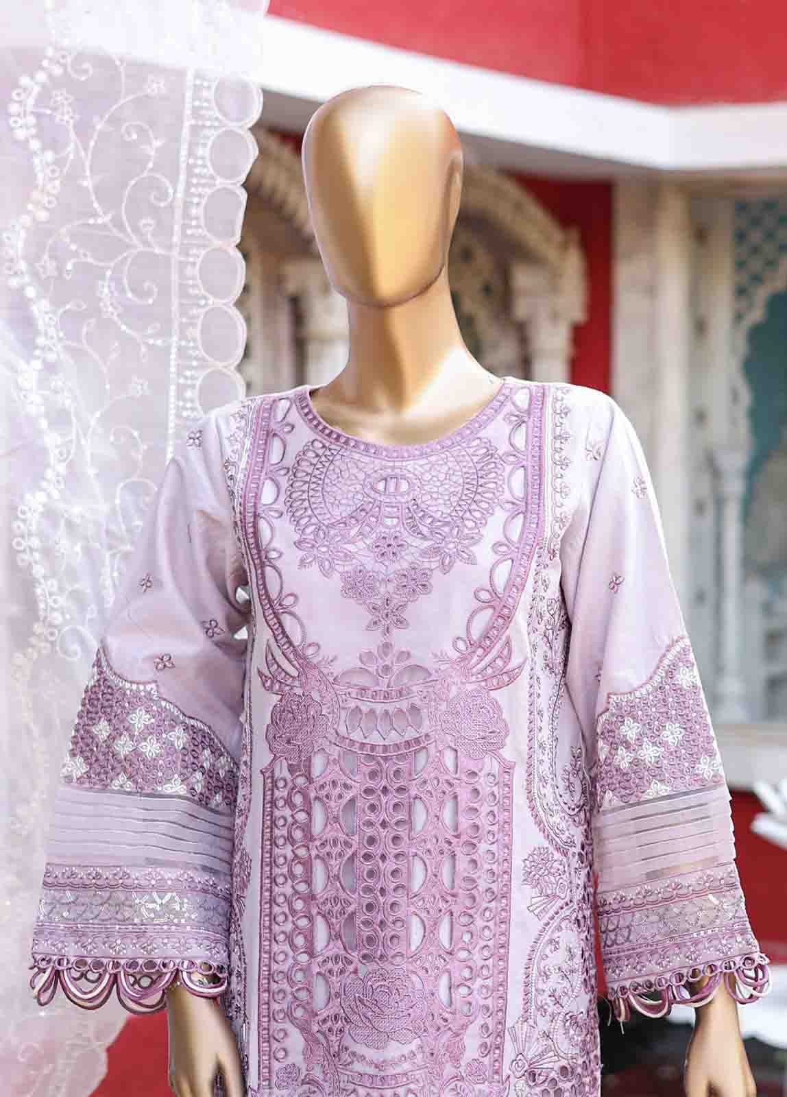 Bin Saeed Fabric - WCTF-017 C- 3 Piece Embroidered Stitched Suit