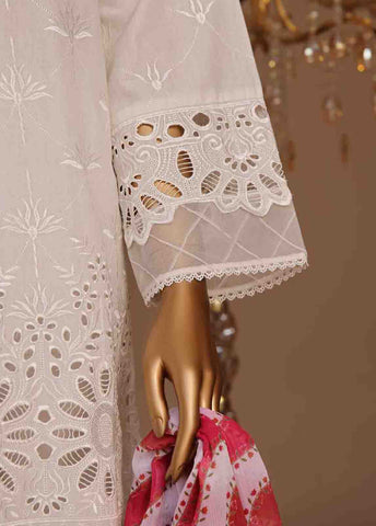 Bin Saeed Fabric - WCTF-018-R-3 Piece Chikankari Stitched Suit