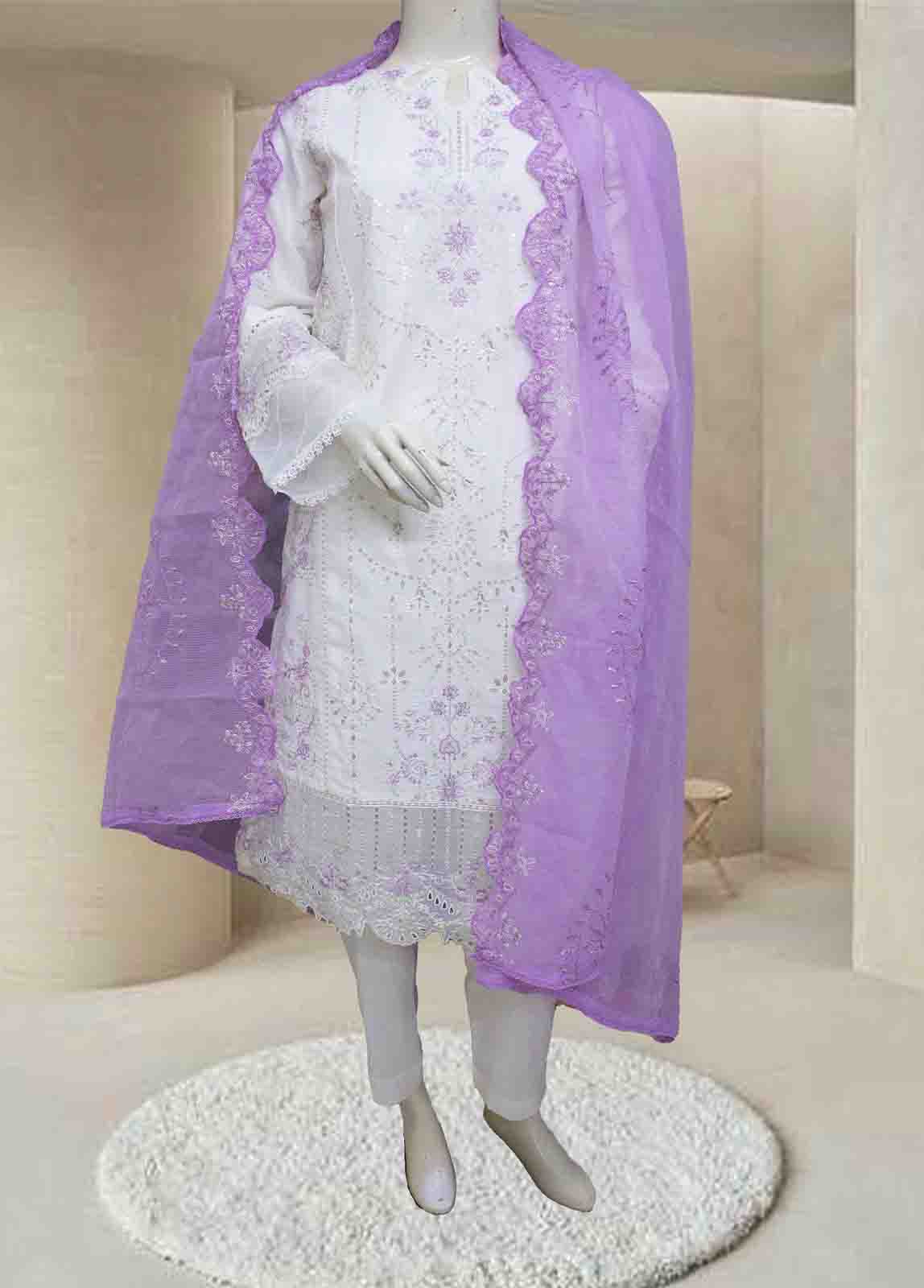 Bin Saeed Fabric - WCTF-018- 3 Piece Embroidered Stitched Suit