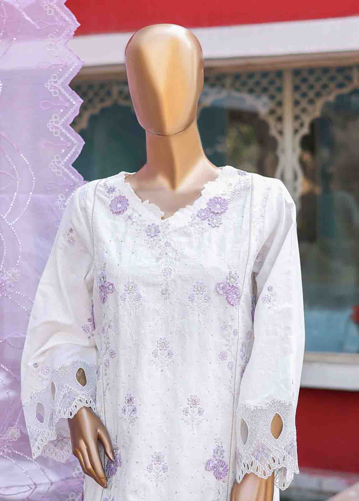 Bin Saeed Fabric - WCTF-018 C- 3 Piece Embroidered Stitched Suit