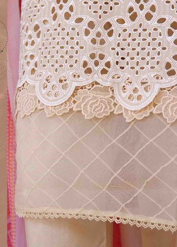 Bin Saeed Fabric - WCTF-019-R-3 Piece Chikankari Stitched Suit