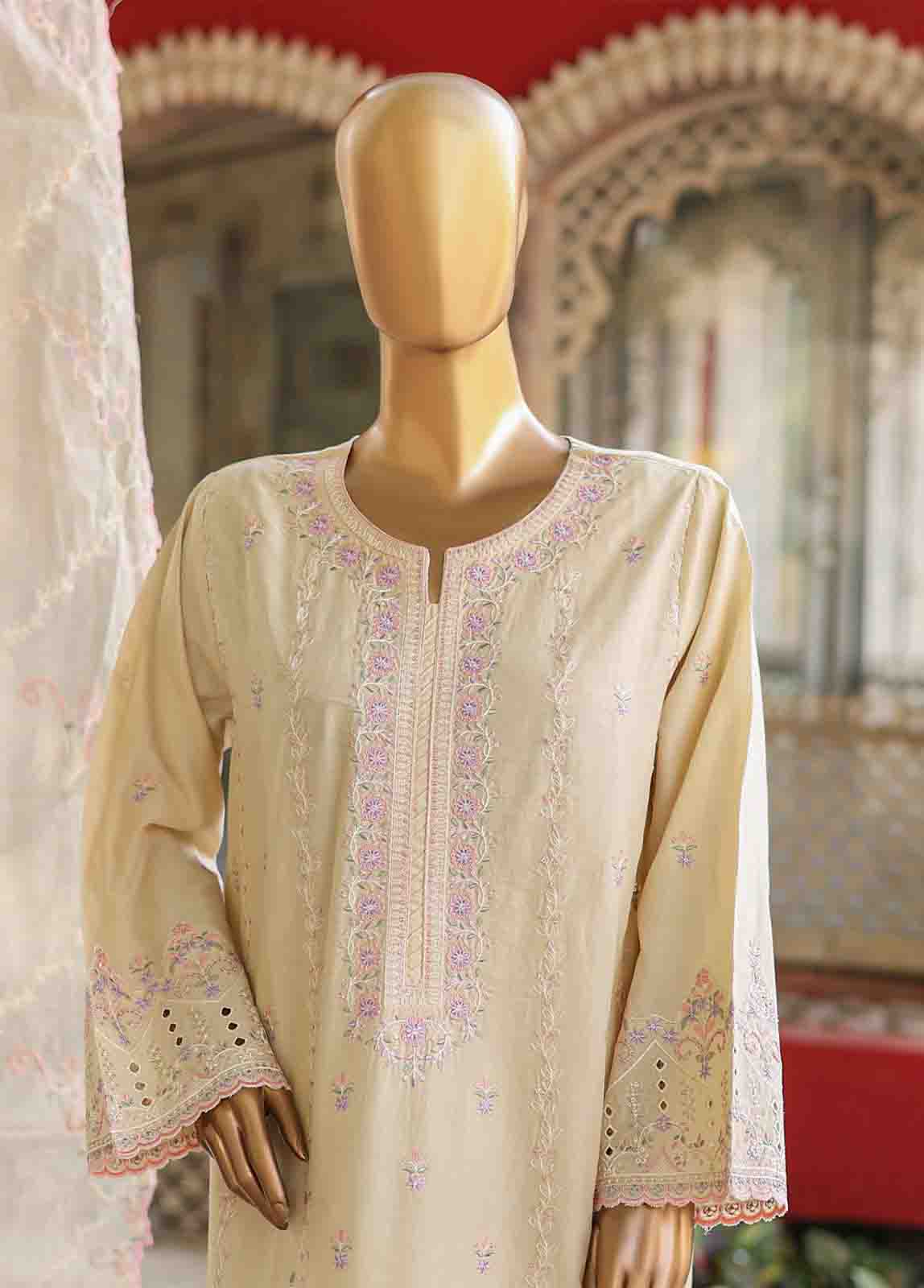 Bin Saeed Fabric - WCTF-019 C- 3 Piece Embroidered Stitched Suit
