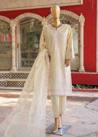 Bin Saeed Fabric - WCTF-019 C- 3 Piece Embroidered Stitched Suit