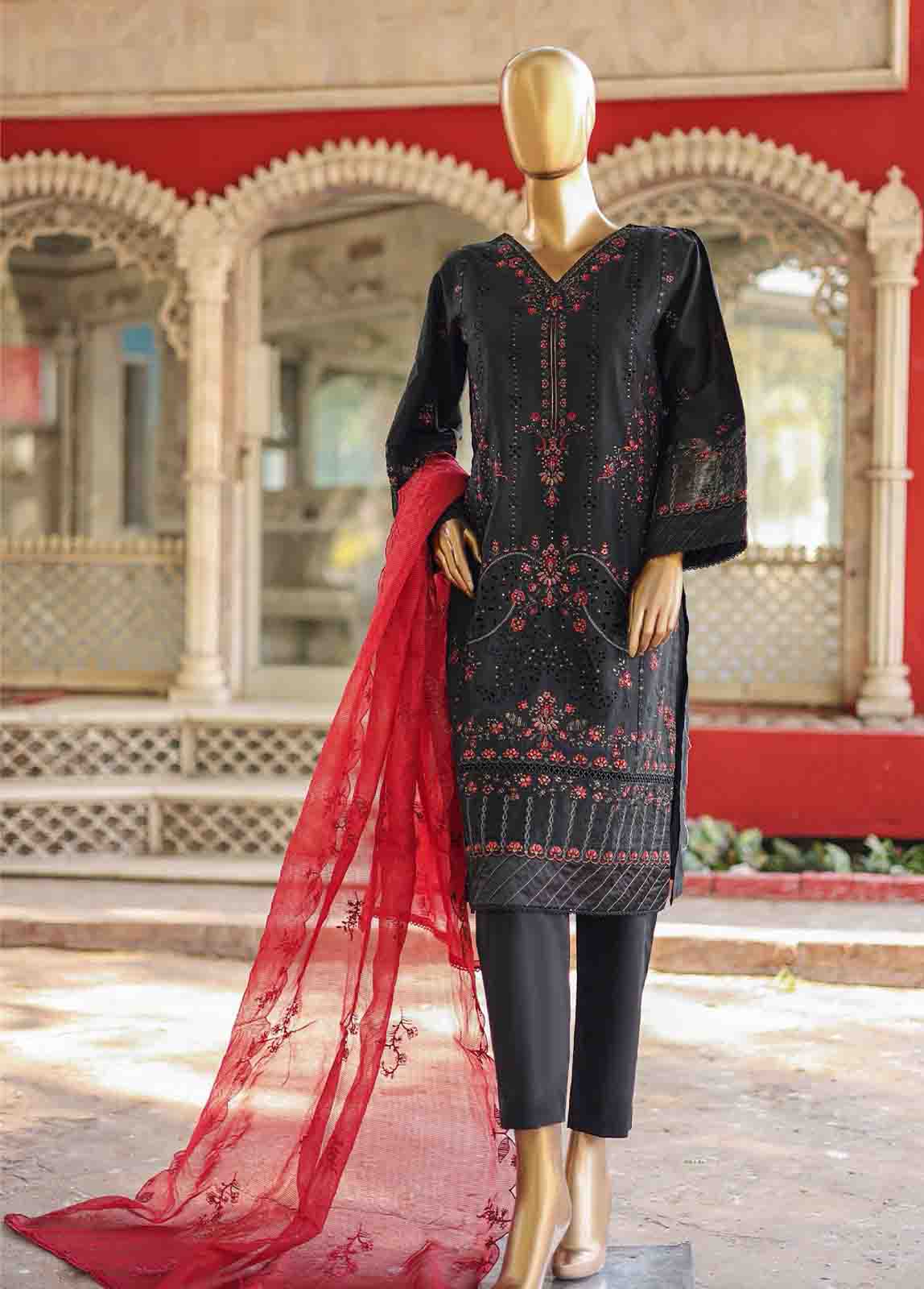 Bin Saeed Fabric - WCTF-020 B- 3 Piece Embroidered Stitched Suit