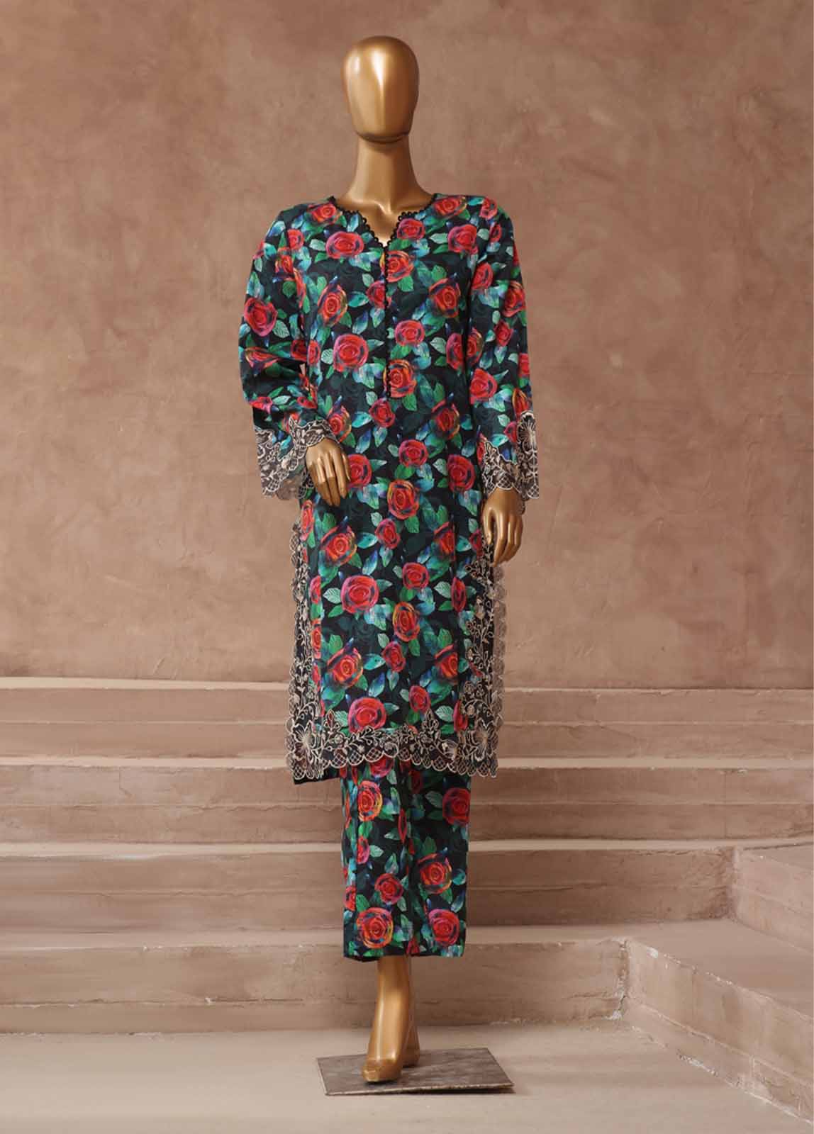 Bin Saeed Fabric - WE-018- 2 Piece Embroidered Stitched Co-ords