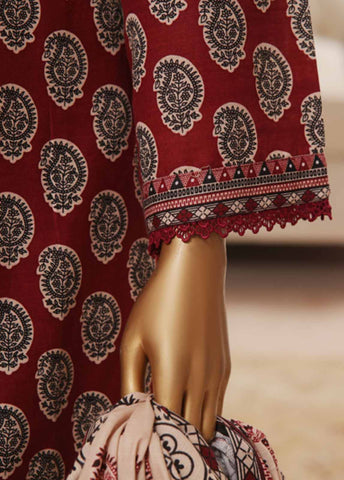 Bin Saeed Fabric - WK-008 R-3 Piece Khaddar Printed Suit