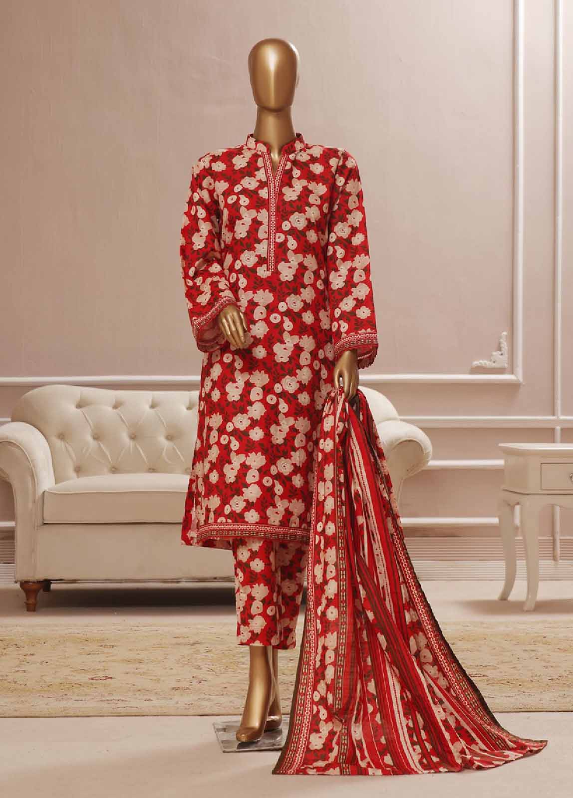 Bin Saeed Fabric - WK-0094 R-3 Piece Khaddar Printed Suit
