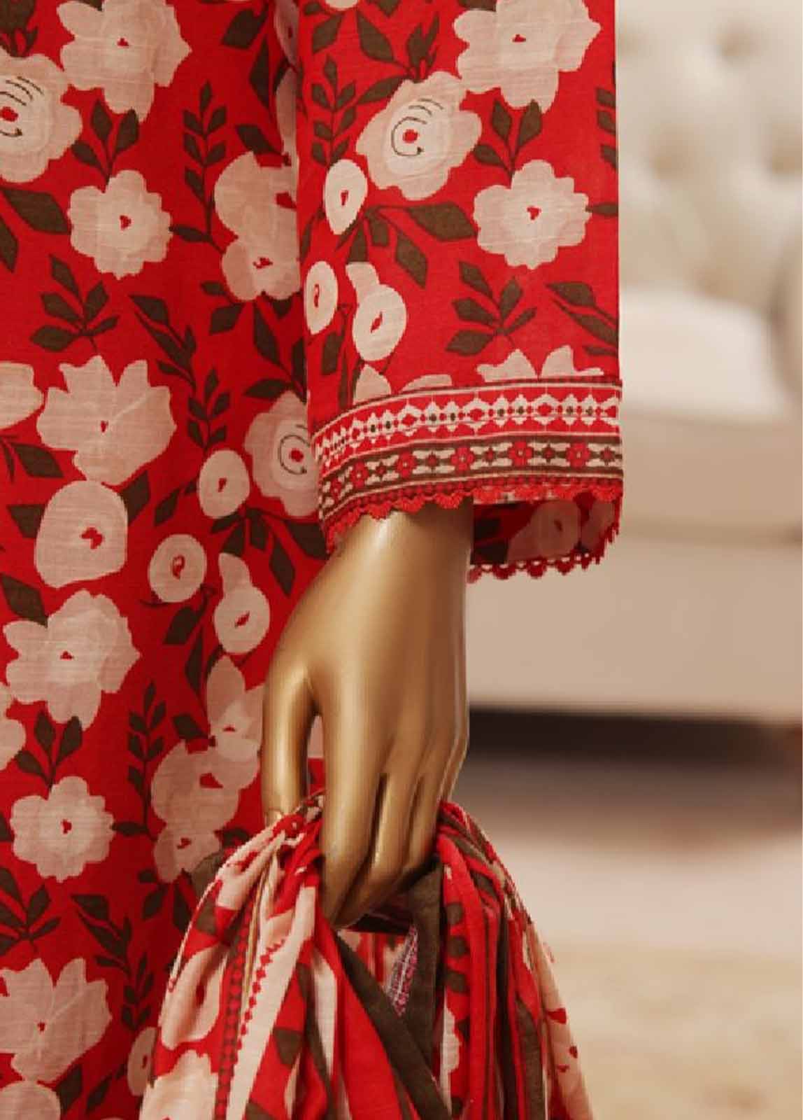 Bin Saeed Fabric - WK-0094 R-3 Piece Khaddar Printed Suit