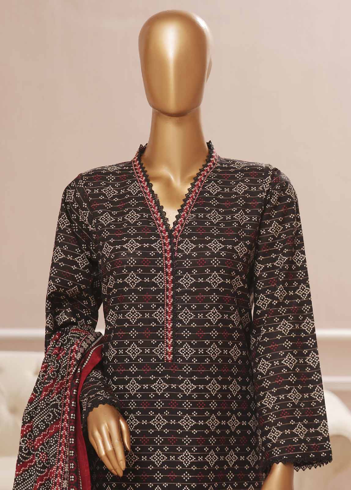 WK-0100 R-3 Piece Khaddar Printed Suit