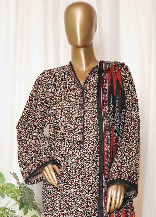 WK-0102-PR R77- 3 Piece Khaddar Printed Stitched Suit