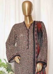 WK-0102-PR R77- 3 Piece Khaddar Printed Stitched Suit