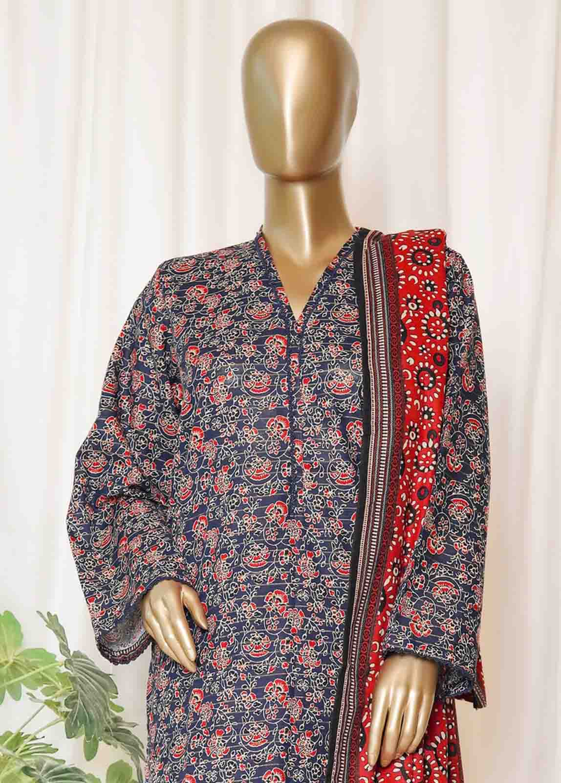 WK-0103-PR R77- 3 Piece Khaddar Printed Stitched Suit