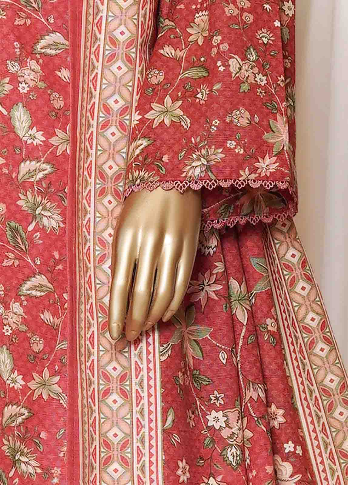 Bin Saeed Fabric - WK-0105-PR R77- 3 Piece Khaddar Printed Stitched Suit