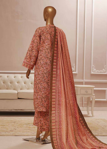 Bin Saeed Fabric - WK-0106 R-3 Piece Khaddar Printed Suit