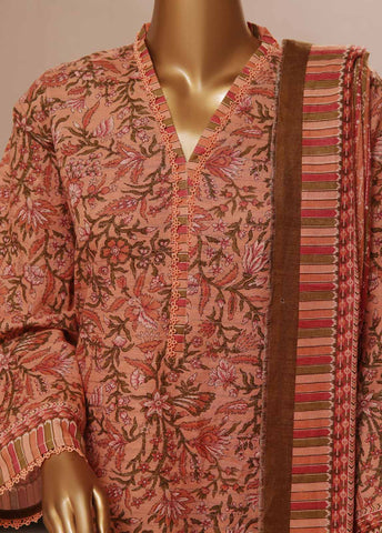 Bin Saeed Fabric - WK-0106 R-3 Piece Khaddar Printed Suit