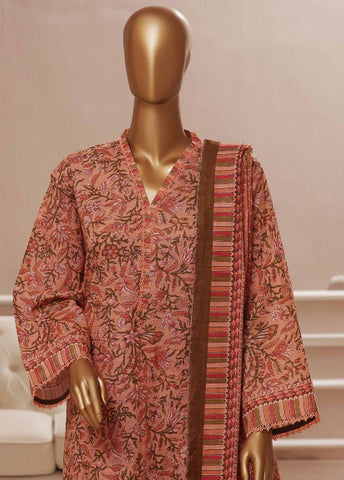 Bin Saeed Fabric - WK-0106 R-3 Piece Khaddar Printed Suit