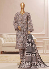 WK-0107 R-3 Piece Khaddar Printed Suit