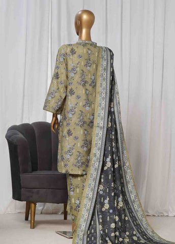 Bin Saeed Fabric - WK-010 -3 Piece Khaddar Printed Suit