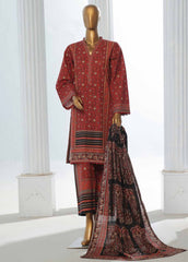 WK-0111-3 Piece Khaddar Printed Suit