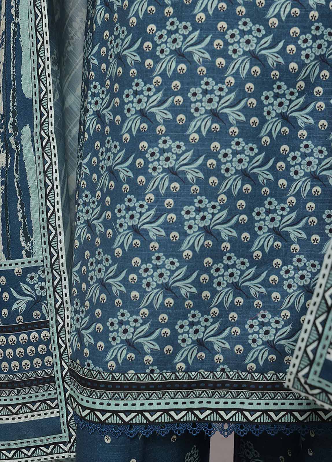 Bin Saeed Fabric - WK-0116 R-3 Piece Khaddar Printed Suit