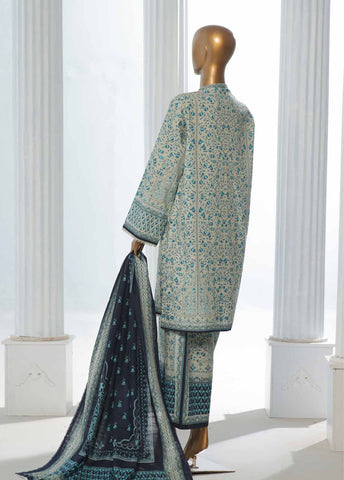 Bin Saeed Fabric - WK-0117-3 Piece Khaddar Printed Suit