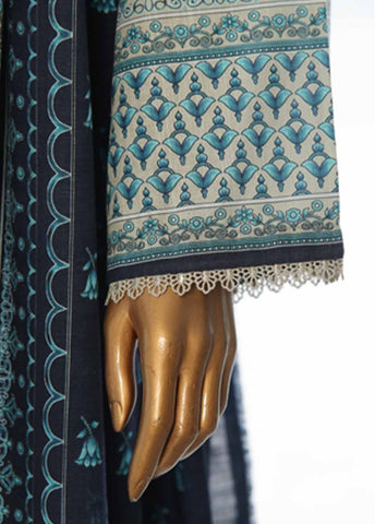 Bin Saeed Fabric - WK-0117-3 Piece Khaddar Printed Suit