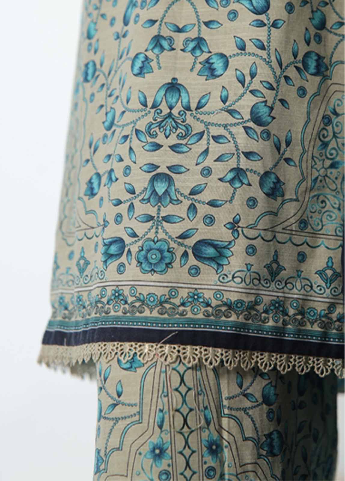 Bin Saeed Fabric - WK-0117-3 Piece Khaddar Printed Suit