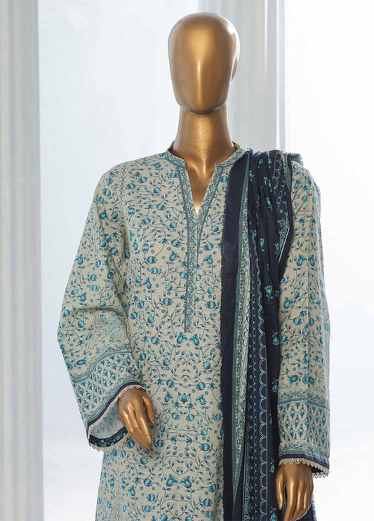 WK-0117-3 Piece Khaddar Printed Suit