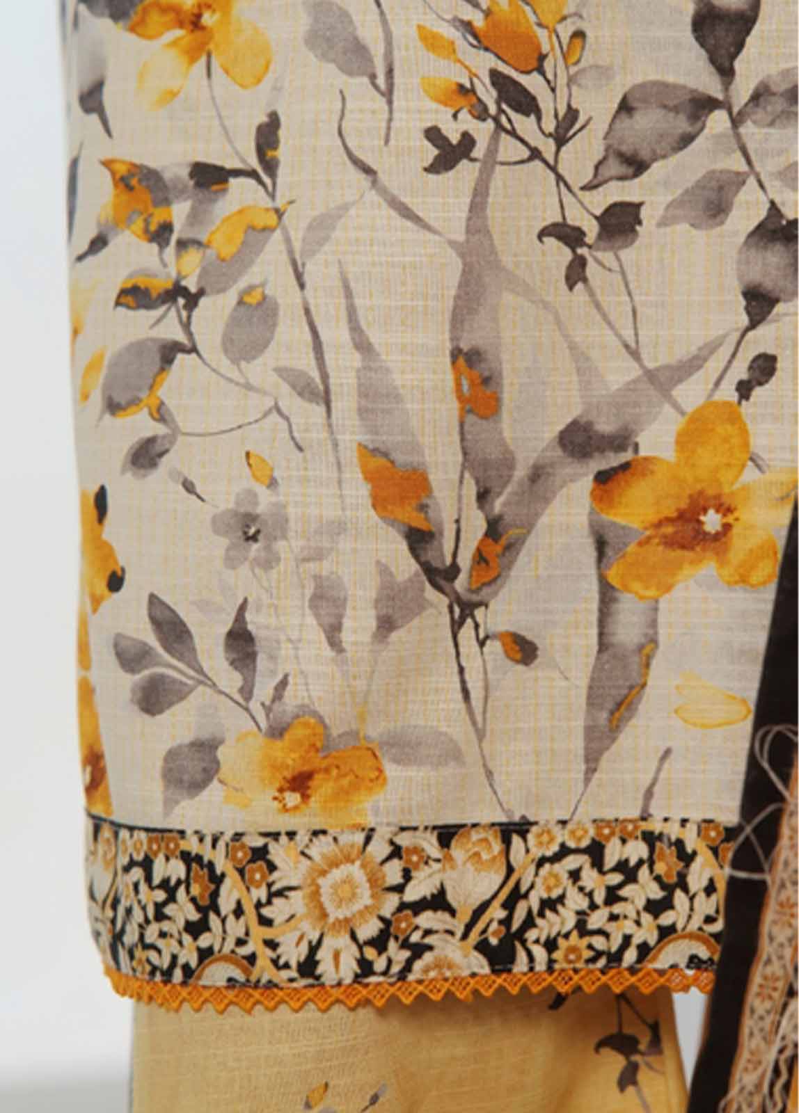 Bin Saeed Fabric - WK-0118-3 Piece Khaddar Printed Suit