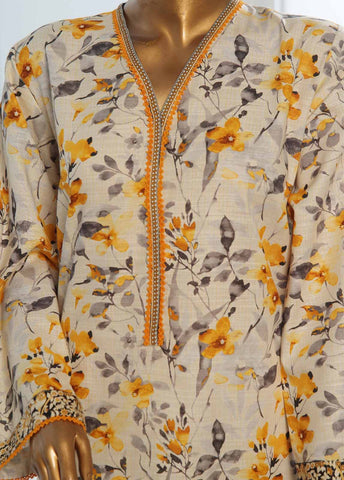 Bin Saeed Fabric - WK-0118-3 Piece Khaddar Printed Suit