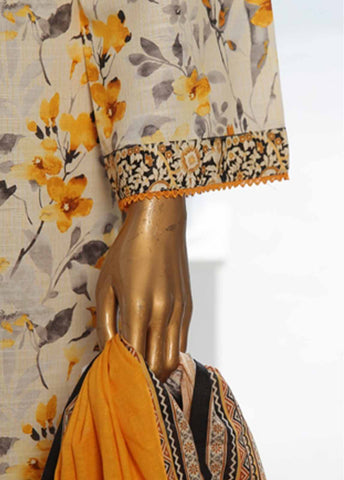 Bin Saeed Fabric - WK-0118-3 Piece Khaddar Printed Suit