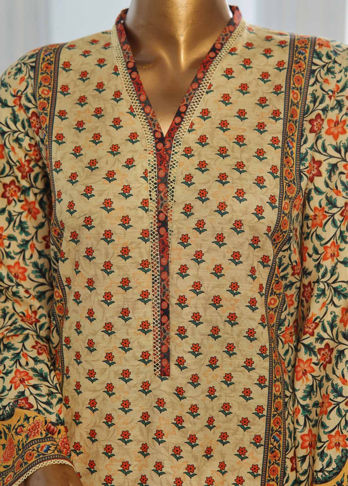 Bin Saeed Fabric - WK-0119-3 Piece Khaddar Printed Suit