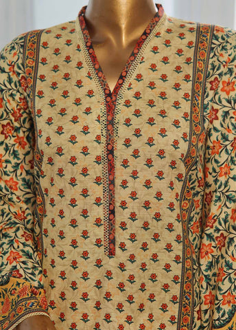 Bin Saeed Fabric - WK-0119-3 Piece Khaddar Printed Suit