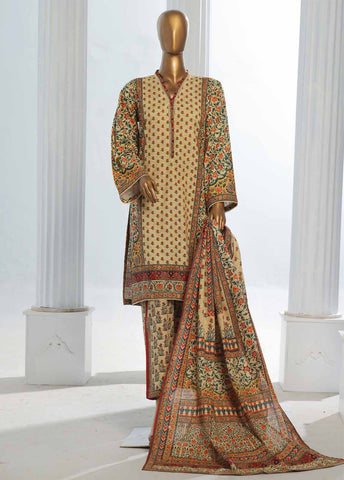 Bin Saeed Fabric - WK-0119-3 Piece Khaddar Printed Suit
