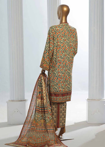 Bin Saeed Fabric - WK-0119-3 Piece Khaddar Printed Suit