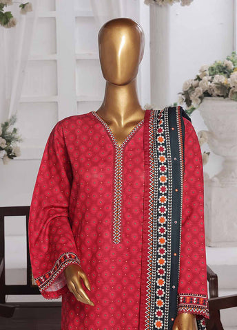Bin Saeed Fabric - WK-0120 R-3 Piece Khaddar Printed Suit