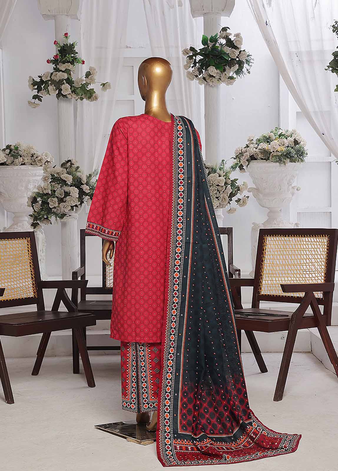 Bin Saeed Fabric - WK-0120 R-3 Piece Khaddar Printed Suit